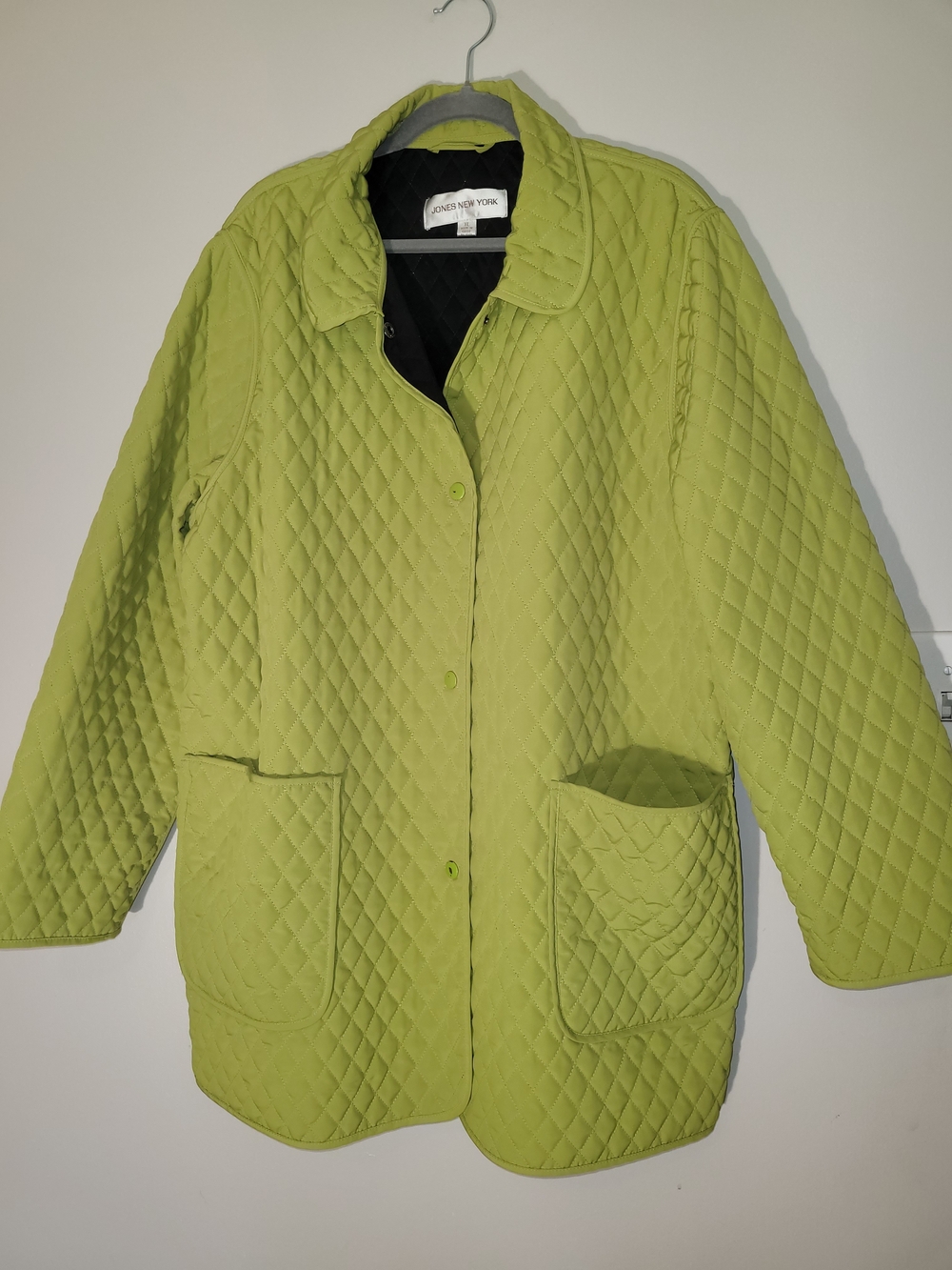 Jones New York Quilted Lime-Chartreuse Puffer Jacket